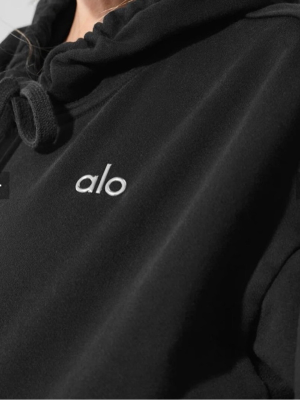 Alo Yoga Accolade Black Oversized Hoodie Sz M 8-10 U3032RG - Picture 2 of 12